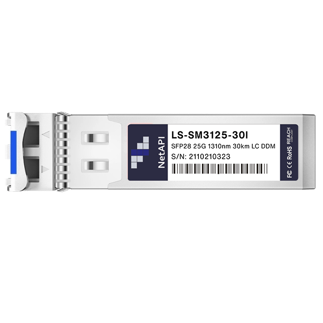 NetAPI 25G SFP28 optical transceiver, front view