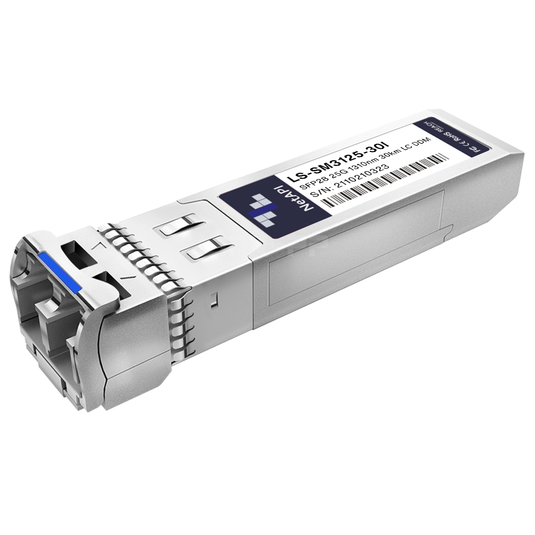 NetAPI 25G SFP28 optical transceiver, side profile