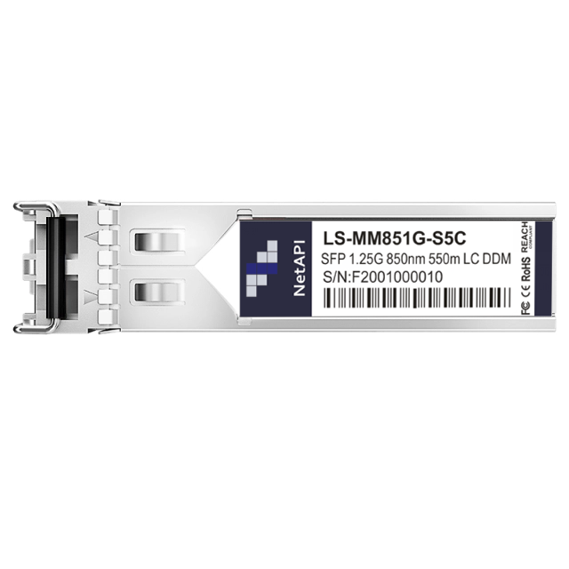 NetAPI 1G SFP optical transceiver, front view