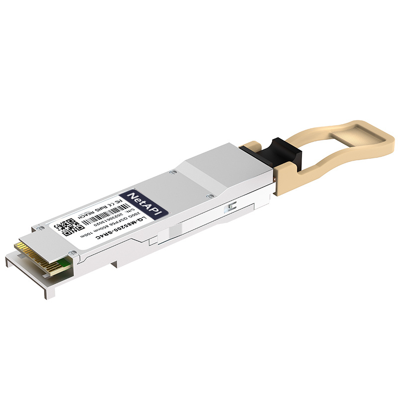 NetAPI 200G QSFP56 optical transceiver, side profile