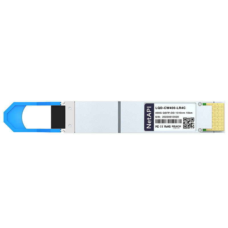 NetAPI 400G QSFP-DD optical transceiver, front view