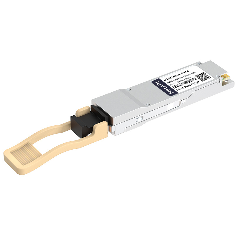 NetAPI 200G QSFP56 transceiver, angled detail