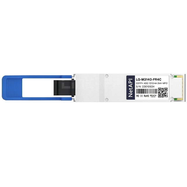 NetAPI 40G QSFP+ optical transceiver, front view